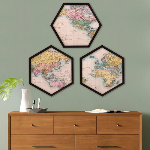 Wallity 6GEN129602879 multicolor decorative framed painting (3 pieces) Cene