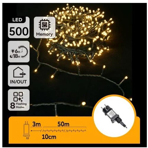 Aigostar LED spolja&scaron;nja girlanda 500xLED/6W/230V 50m IP44 topla bela Cene