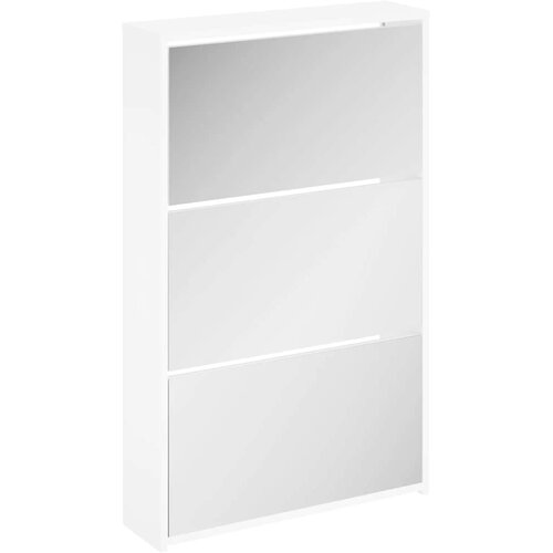  za cipele 3 razine s ogledalom bijeli 63x17x102,5 cm Slike