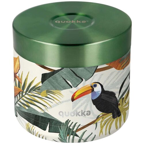 NOBRAND Quokka, Posoda za hrano 600ml, model Whim z tropskim motivom, Zelena, (5000071443) Cene