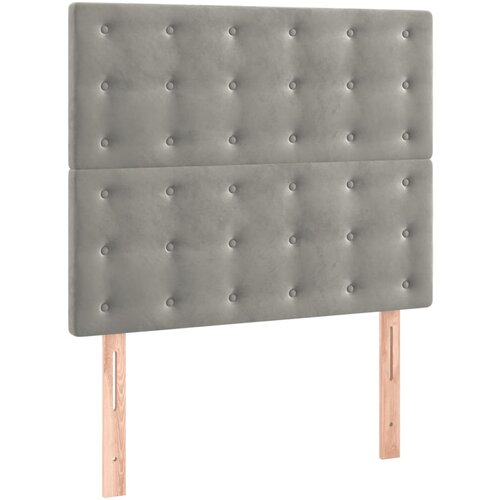 Maison Chic Posteljno vzglavje - Vzglavna omarica 2 kosa svetlo sivo 90x5x78/88 cm žamet, (22077490) Cene