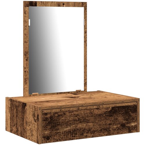 VidaXL Stenska masa z ogledalom Staro les 60x40x70 cm, (22008728) Slike