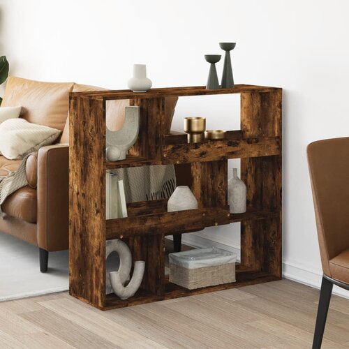 VidaXL Knjižna omara dimljeni hrast 100x33x94,5 cm inženirski les Slike