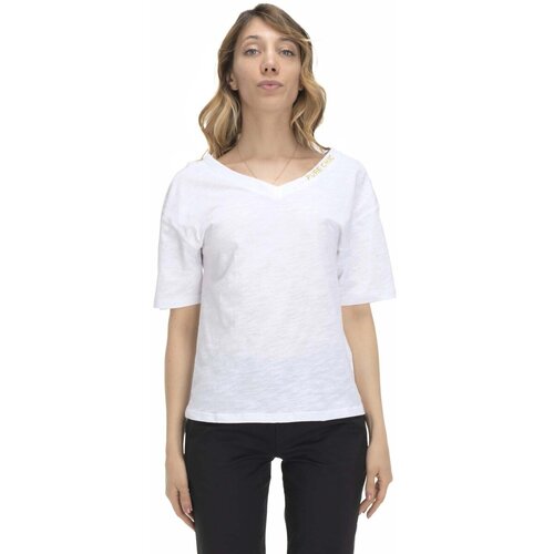 Leone 1947 Majice s kratkimi rokavi Woman V Neck T-Shirt Earth Tones Bela Cene