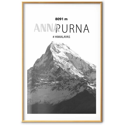 Plakat - Majestic mountain peak Annapurna mountain crown mountain landscape 21x30 Zlatni okvir s margom Cijene