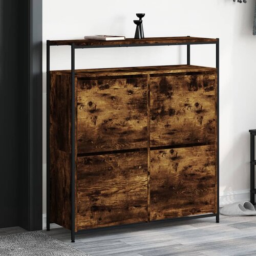 Furnova Omarica za čevlje s 4 predali dimljeni hrast 100x34x112 cm, (21955578) Cene