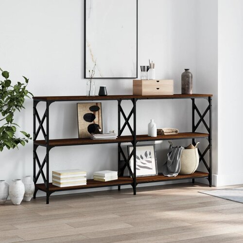  The Living Store Konzolna mizica rjav hrast 156x28x80,5 cm inženirski les - Konzolna Mizica, (21502371) Cene