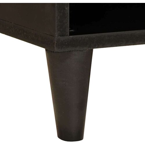 VidaXL tv ormar crna i zlatna 80 x 33 x 46 cm masivno drvo manga Slike