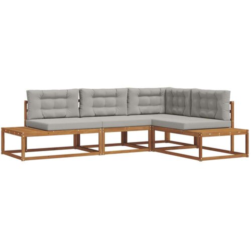  Set vanjskih sofa Prirodna i svijetlo siva Slike
