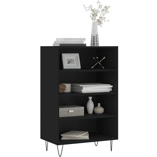  Visoka komoda crna 57 x 35 x 90 cm od konstruiranog drva Slike