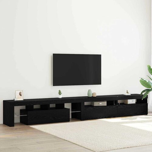 TV ormar 3 pcs Crni hrast 290 x 36,5 x 40 cm Konstruirano drvo Cene
