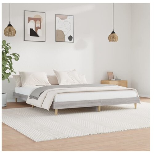  Posteljni okvir siva sonoma 200x200 cm inženirski les Cene