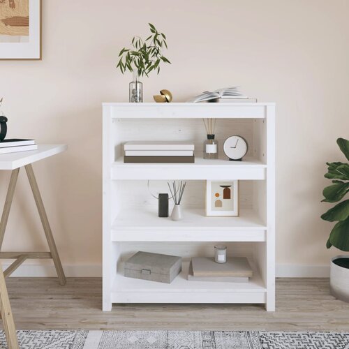 VidaXL Ormarić za knjige bijeli 80 x 35 x 97 cm od masivne borovine Slike