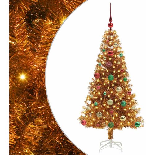 vidaXL Božično drevo med 150 LED z stojalom Zlata 150 cm PET, (5000066784) Cene