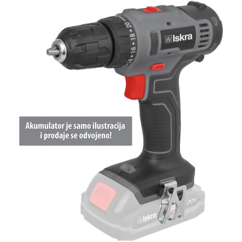 Iskra akumulatorska bušilica/odvijač IX-DR39 (18 V, Bez akumulatora, Broj okretaja pri praznom hodu: 0 okr/min - 1.400 okr/min) Cijene