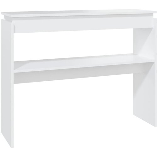 Maison Chic konzolna miza - miza ob steni bela 102x30x80 cm iverna plo&amp;scaron;ča, (21786175) Slike