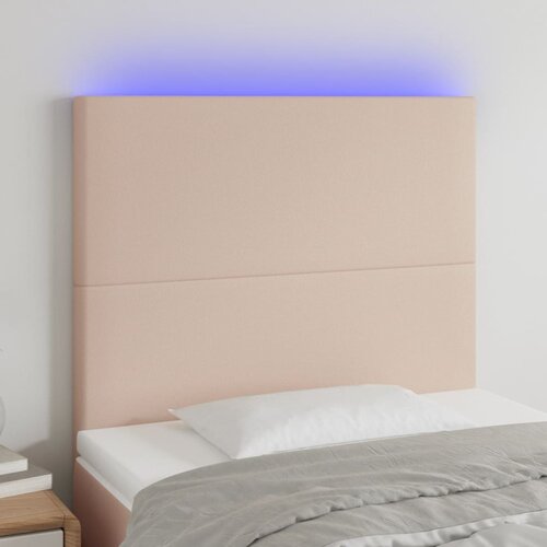  LED uzglavlje boja cappuccina 100x5x118/128 cm od umjetna koža Cene