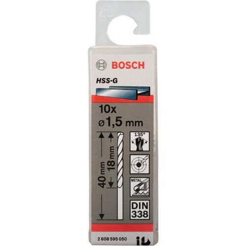 Bosch Burgija za metal HSS-G, DIN 338 1,5 x 18 x 40 mm - 1 komad- 2608595050 Slike