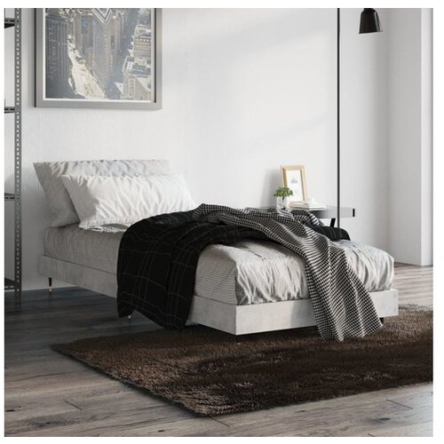 VidaXL Okvir kreveta boja betona 75x190 cm od konstruiranog drva Slike