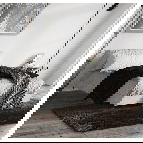 VidaXL Posteljni okvir betonsko siv 75x190 cm inzenirski les Slike