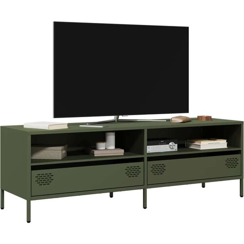 vidaXL TV omarica olivno zelena 135x39x43,5 cm hladno valjano jeklo Cene