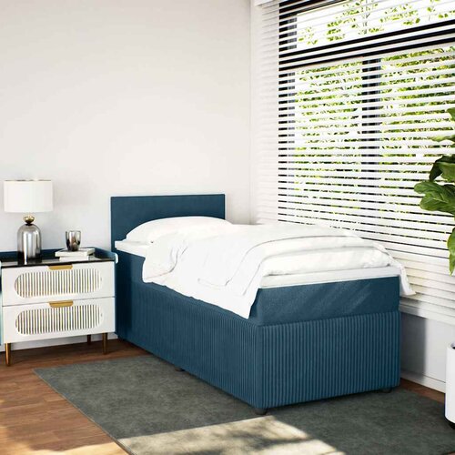 Box spring krevet s madracem plavi 90x200 cm bar&amp;scaron;unasti Slike