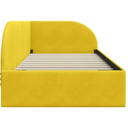 VidaXL kutni okvir kreveta s uzglavljem žuta 80 cm x 200 cm tkanina Slike
