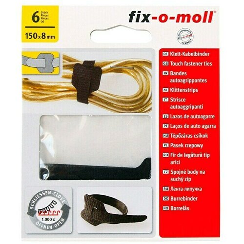 Fix-o-moll kabelska spojnica na čičak (150 x 8 mm, crne boje, 6 kom.) Cijene