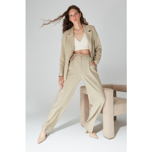 Trendyol Limited Edition Mink Wide Leg Trousers Cene