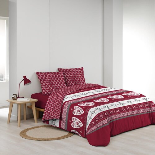 Douceur d int&amp;eacute;rieur Rdeča bombažna posteljnina za zakonsko posteljo/podalj&amp;scaron;ana 240x220 cm Alpage &amp;ndash; Slike
