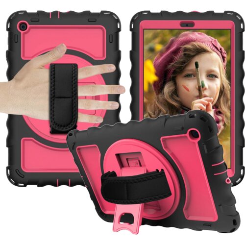 NIKCORP Ovitni ovitek za iPad 10.2 2019/2020/2021, robustna za&scaron;čita s stojalom in naramnim trakom, TPU material, roza barva, (5000138875) Cene
