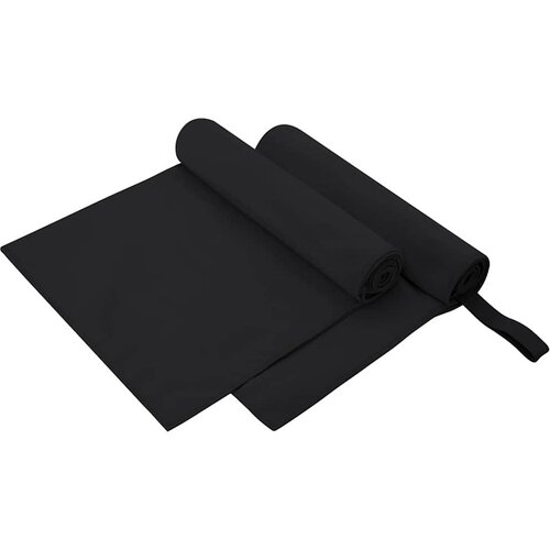 VidaXL Sportski Ručnici 2 pcs Crna 100 x 50 cm Poliester i poliamid Slike