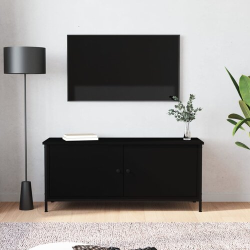 VidaXL TV ormarić s vratima crni 102 x 35 x 45 cm konstruirano drvo Slike