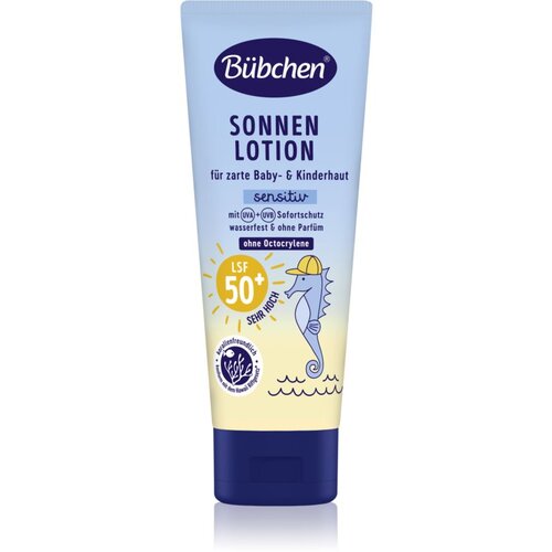 B&amp;uuml;bchen Sensitive Sun Lotion SPF 50+ za&amp;scaron;čitni losjon za sončenje za otroke SPF 50+ 100 ml Slike