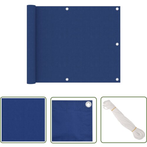  The Living Store Balkonsko platno modro 75x500 cm oksford blago - Balkonsko Platno, (21742977) Slike