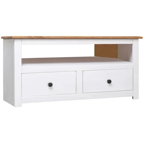 The Living Store Kotna TV omarica bela 93x49x49 cm trdna borovina Panama Range - Kotna TV Omarica, (21376380)