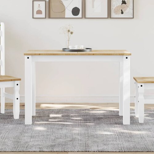 Furnova Jedilna miza Panama bela 117x60x75 cm trdna borovina, (21946284) Slike