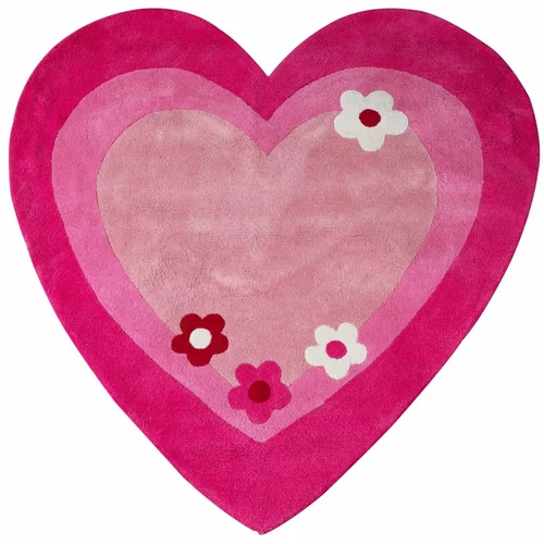 Premier Housewares Rožnata otroška preproga 100x100 cm Love Heart –