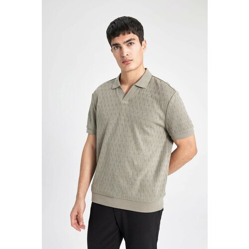 Defacto Regular Fit Resort Neck Knitting Look Polo T-Shirt Slike