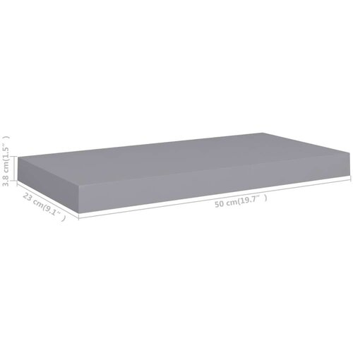 VidaXL Stenske police 4 kosi sive 50x23x3,8 cm MDF Slike