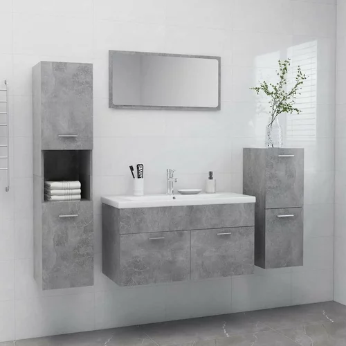  Komplet kopalniškega pohištva betonsko sive barve iverna plošča, (20909237)