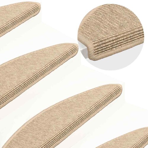  Prostirke za stepenice 15 kom 65x21x4 cm svijetlo bež poluokrugle velike Cene