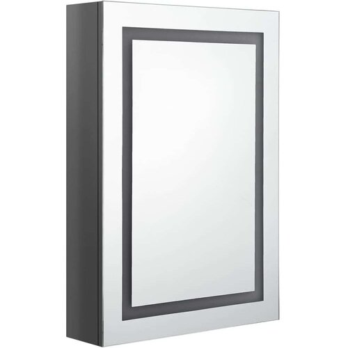vidaXL led kopalniška omarica z ogledalom sijoče siva 50x13x70 cm, (20622481) Cene