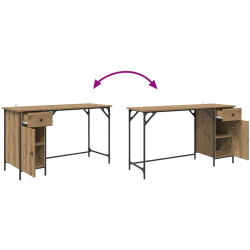  Računalni stol s ladicama Umjetnički hrast 131 x 48 x 75 cm Slike