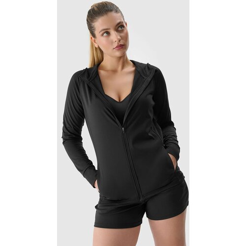 4f Women's Sports Quick-Drying Zip-Up Hooded Sweatshirt - Black Cene