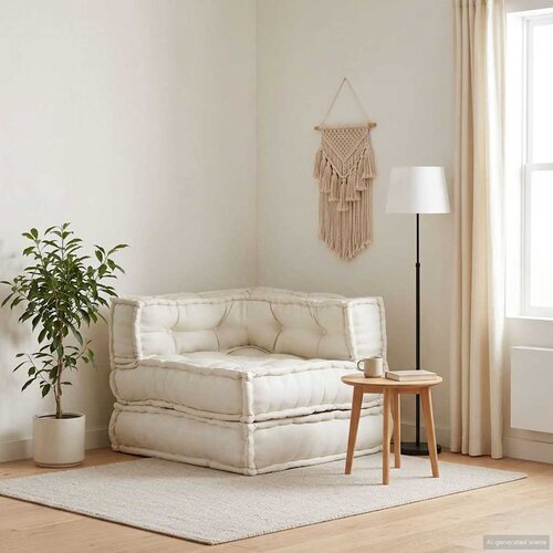  Modularna sofa krem boje 70x70x54, tkanina Slike
