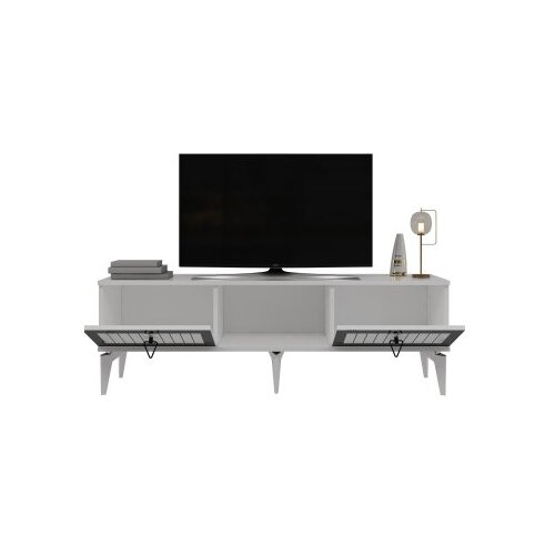 Hanah home tv polica linda white silver Slike