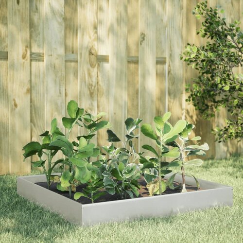 VidaXL Vrtna visoka greda 100x100x26 cm nerjaveče jeklo Slike