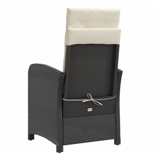  3-dijelni bistro set s jastucima crni od poliratana Crna Slike