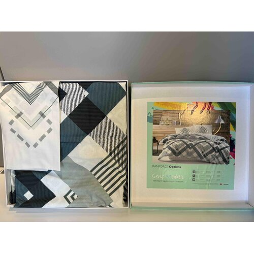 Tac Set posteljine Optima, 100x200cm, Sivo-teget Cene